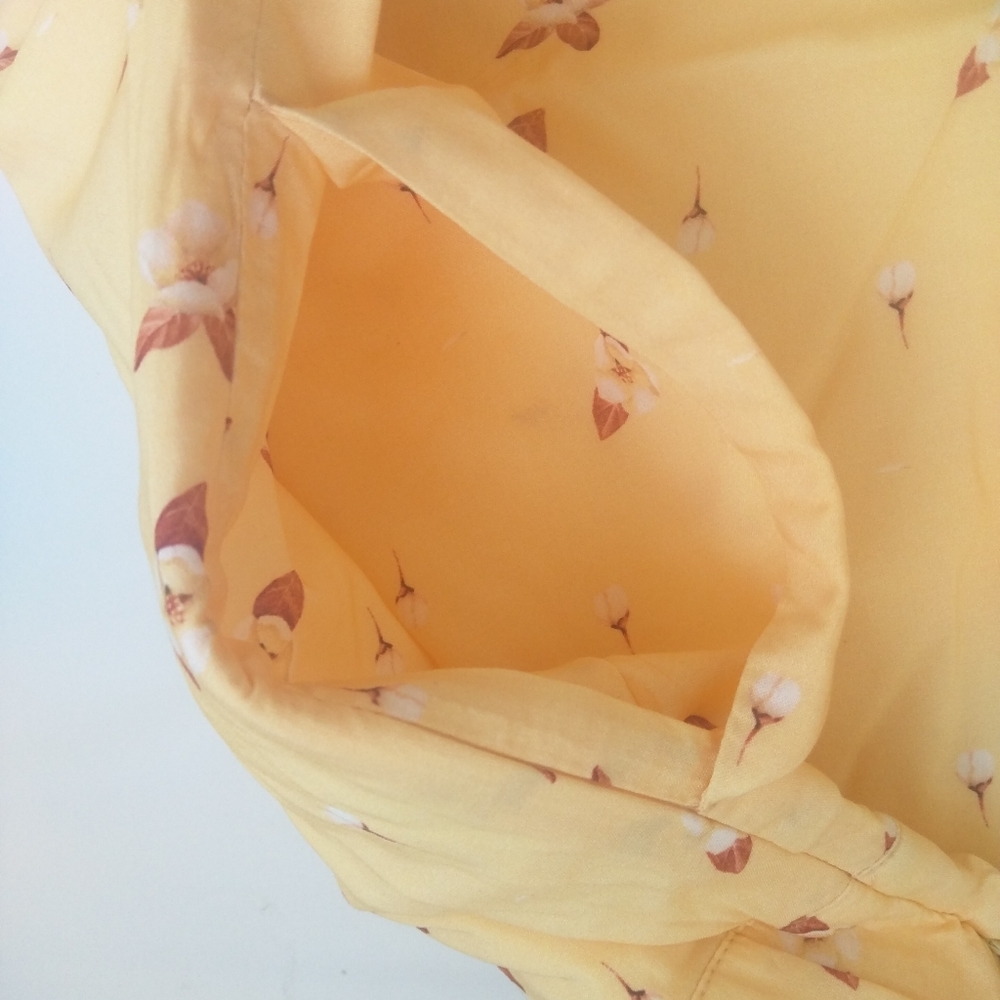 WeWoreWhat We Wore What Etoile Shorts High Waist Flowers Impala Yellow White L - Picture 15 of 16
